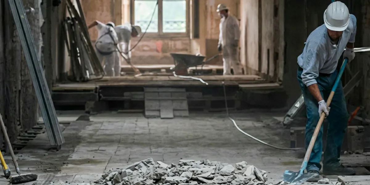 fire damage restoration professionals performing structural cleanup and restoration after a fire in Phoenix, AZ
